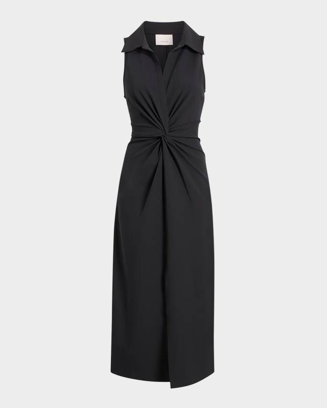 Mckenna Sleeveless Twist-Front Midi Dress